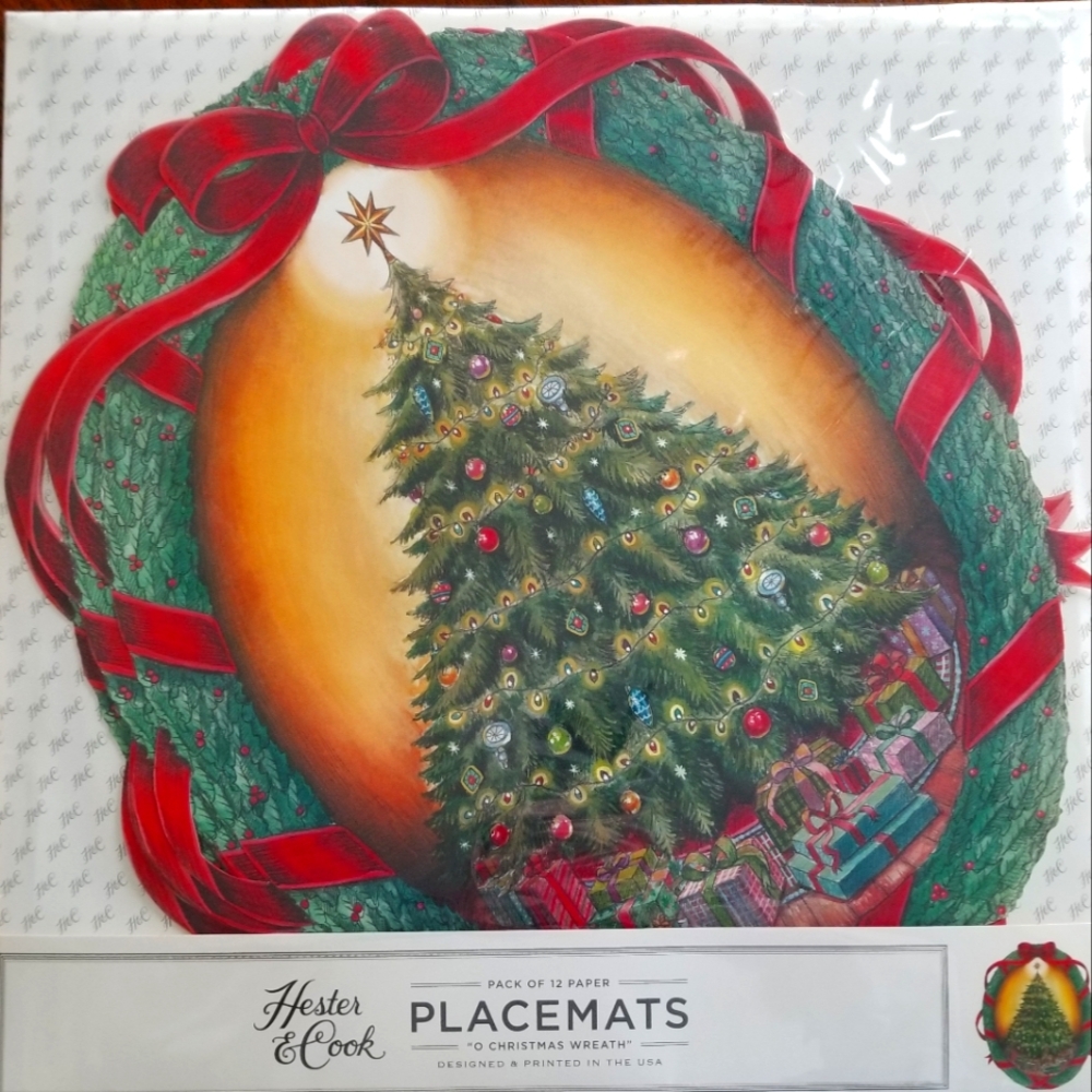 Hester & Cook Placemats                  "O Christmas Wreath"